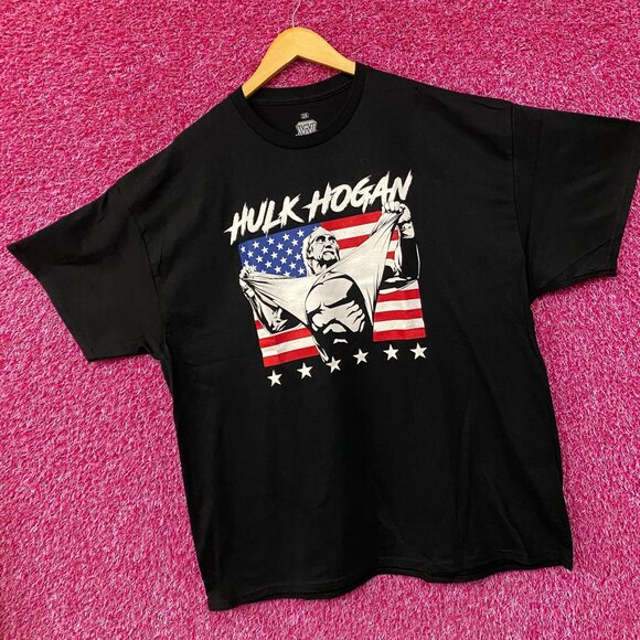 WWE Hulk Hogan American Flag Poster T-Shirt 2XL - Picture 3 of 4